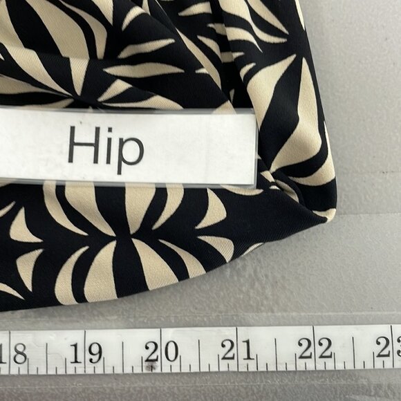 Evan Picone Dress Sleeveless Midi V-Neck Geometric Print Black Tan Size 16 - Picture 16 of 16